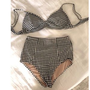 Old Navy High Waisted Gingham Bikini, Size S